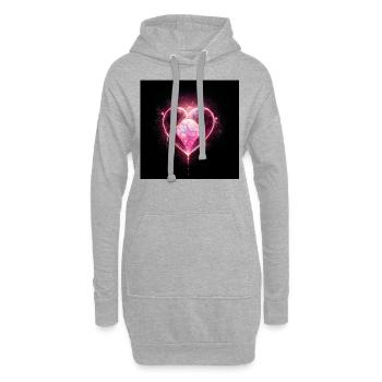 Herz Love Abstract Collection 34 - Hoodie-Kleid - Grau meliert - Vorne
