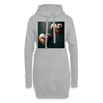 Herz Love Abstract Collection 40 - Hoodie-Kleid - Grau meliert - Vorne