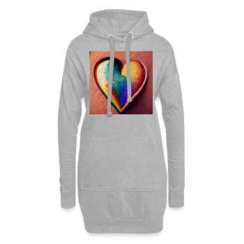Herz Love Abstract Collection 39 - Hoodie-Kleid - Grau meliert - Vorne