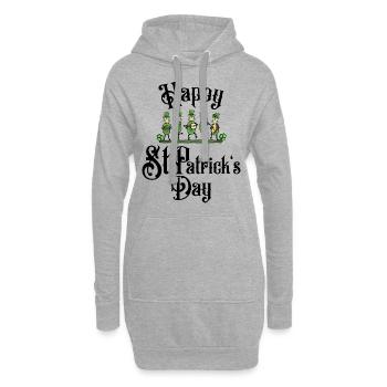 St.Patrick´s Day musizierende Folk Band - Hoodie-Kleid - Grau meliert - Vorne