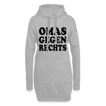 Omas gegen rechts - Hoodie-Kleid - Grau meliert - Vorne