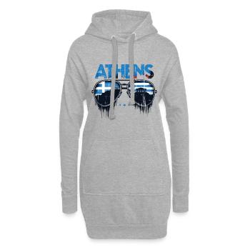 Athènes, Grèce Lunettes de soleil Design - Sweat-shirt à capuche long Femme - gris chiné - Devant