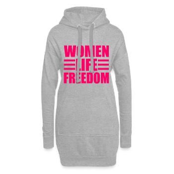 Women life freedom - Sweat-shirt à capuche long Femme - gris chiné - Devant