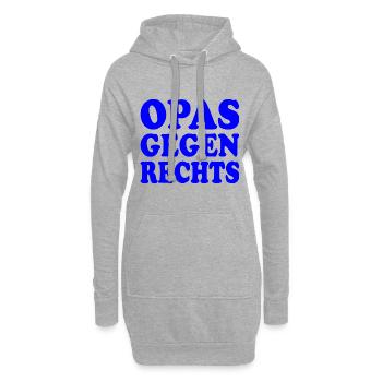 Opas gegen rechts - Hoodie-Kleid - Grau meliert - Vorne