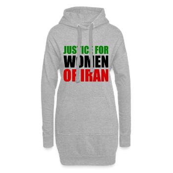 Justice for women of iran - Sweat-shirt à capuche long Femme - gris chiné - Devant