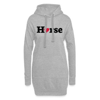 coeur de cheval - Sweat-shirt à capuche long Femme - gris chiné - Devant