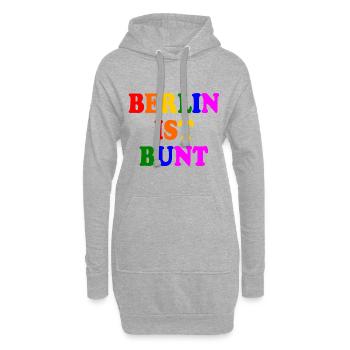 Berlin ist bunt - Hoodie-Kleid - Grau meliert - Vorne
