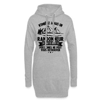 N'embêter jamais un Randonneur cadeau humour - Sweat-shirt à capuche long Femme - gris chiné - Devant