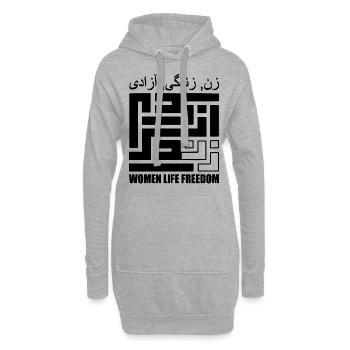 Women life freedom - Sweat-shirt à capuche long Femme - gris chiné - Devant