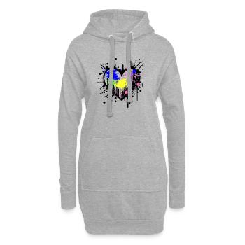 Colorsplash Coeur - Sweat-shirt à capuche long Femme - gris chiné - Devant