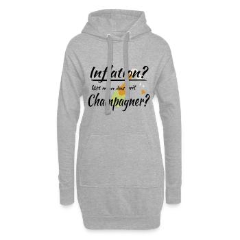 Lustiger Spruch: Inflation zum - Hoodie-Kleid - Grau meliert - Vorne