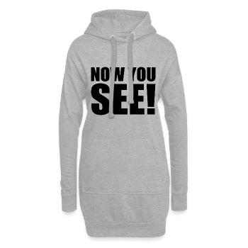 Now you see - Hoodie-Kleid - Grau meliert - Vorne
