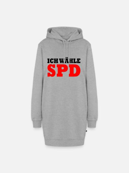 Ich wähle spd - Hoodie-Kleid - Grau meliert