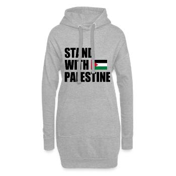 Stand with palestine - Hoodie-Kleid - Grau meliert - Vorne
