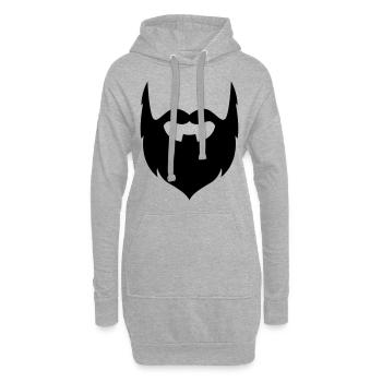 Symbole de barbe - Sweat-shirt à capuche long Femme - gris chiné - Devant