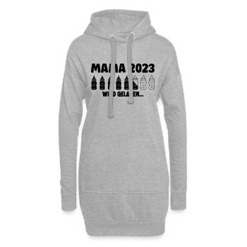 Mama Loading 2023 Lustige Schwangerschaft - Hoodie-Kleid - Grau meliert - Vorne