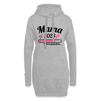 Mama Loading 2023 Lustige Schwangerschaft - Hoodie-Kleid - Grau meliert - Vorne