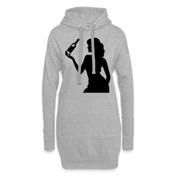 Party Woman Drunk Célébrant La Bouteille - Sweat-shirt à capuche long Femme - gris chiné - Devant
