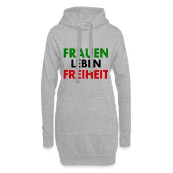 Frauen leben freiheit - Hoodie-Kleid - Grau meliert - Vorne