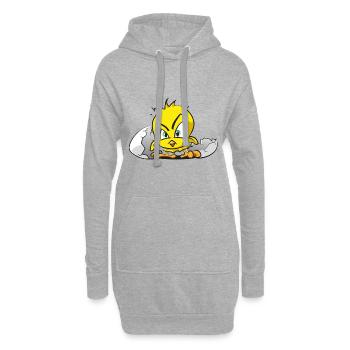 Böses Küken - Hoodie-Kleid - Grau meliert - Vorne