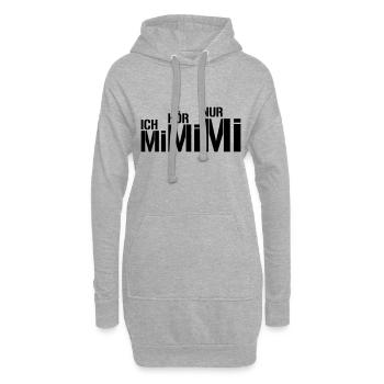 ich hör nur mimimi | Farbe änderbar - Hoodie-Kleid - Grau meliert - Vorne