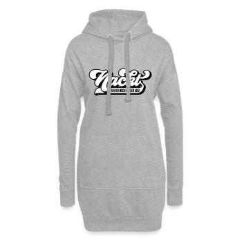 Farben änderbar | Nackt seh ich noch besser aus - Hoodie-Kleid - Grau meliert - Vorne
