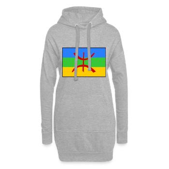 Amazigh - Sweat-shirt à capuche long Femme - gris chiné - Devant