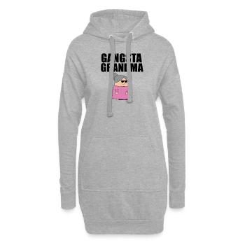Coolste Großmutter Oma Gangster Geschenk - Hoodie-Kleid - Grau meliert - Vorne
