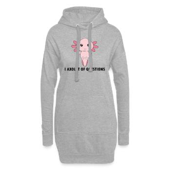 Axolotl Geschenk - Hoodie-Kleid - Grau meliert - Vorne