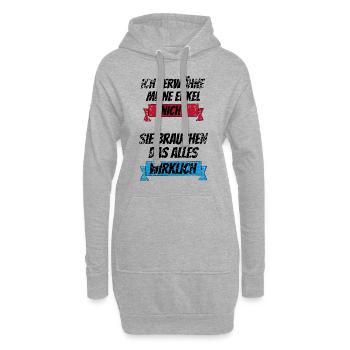 Ich verwöhne meine Enkel nicht Sie brauchen das - Hoodie-Kleid - Grau meliert - Vorne