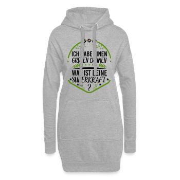 Ich habe grüne Daumen was ist deine Superkraft - Hoodie-Kleid - Grau meliert - Vorne