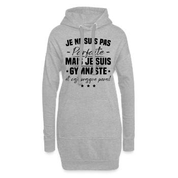 Je ne suis pas parfaite mais je suis gymnaste - Sweat-shirt à capuche long Femme - gris chiné - Devant