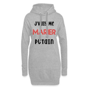 Je Vais Me Marier Putain Cadeau Humour - Sweat-shirt à capuche long Femme - gris chiné - Devant