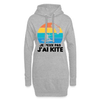 Je Peux Pas J'ai Kite Cadeau Humour - Sweat-shirt à capuche long Femme - gris chiné - Devant
