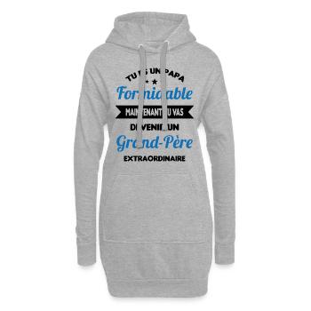 Futur grand-père cadeau annonce de grossesse - Sweat-shirt à capuche long Femme - gris chiné - Devant