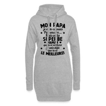 Annonce grossesse Cadeau Futur Papa Future Maman - Sweat-shirt à capuche long Femme - gris chiné - Devant