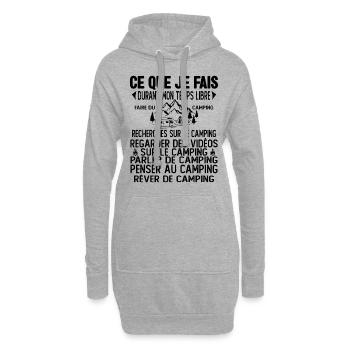 Ce Que Je Fais Pendant Mon Temps Libre Camping - Sweat-shirt à capuche long Femme - gris chiné - Devant