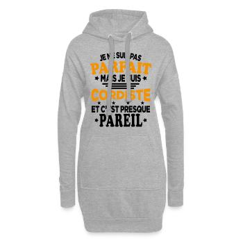 Pas Parfait Mais Je Suis Cordiste Et C'est Pareil - Sweat-shirt à capuche long Femme - gris chiné - Devant