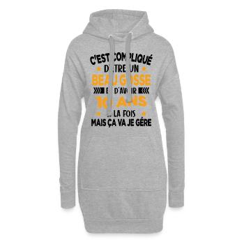 Compliqué d'être un Beau Gosse et D'avoir 10 Ans - Sweat-shirt à capuche long Femme - gris chiné - Devant