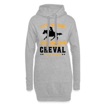 Cette Personne Risque Parler De Cheval Tout Moment - Sweat-shirt à capuche long Femme - gris chiné - Devant