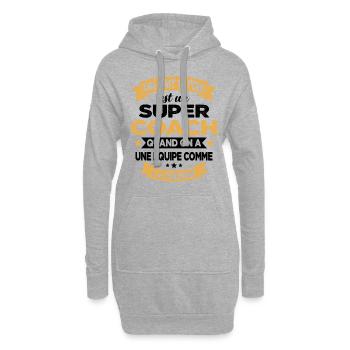 On Sait Qu'on Est Un Super Coach - Sweat-shirt à capuche long Femme - gris chiné - Devant
