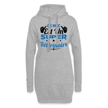 Humour Ce Mec Est Un Super Vétérinaire - Sweat-shirt à capuche long Femme - gris chiné - Devant