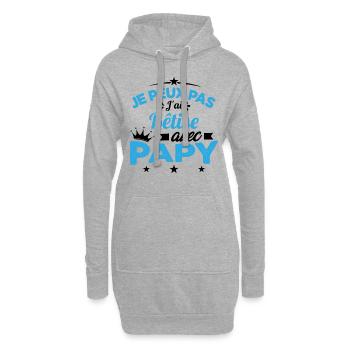 Je peux pas J'ai Bêtise Avec Papy Cadeau - Sweat-shirt à capuche long Femme - gris chiné - Devant
