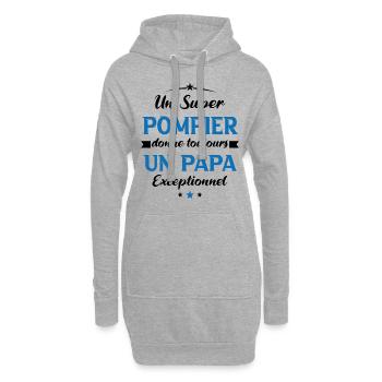 Pompier futur papa sapeur pompier anniversaire - Sweat-shirt à capuche long Femme - gris chiné - Devant