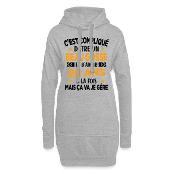 Beau gosse et d'avoir 28 ans Cadeau d'anniversaire - Sweat-shirt à capuche long Femme - gris chiné - Devant