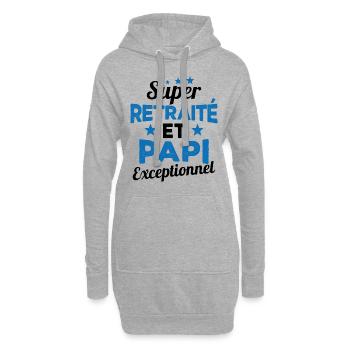 Super Retraité et Papi Exceptionnel Humour Cadeau - Sweat-shirt à capuche long Femme - gris chiné - Devant