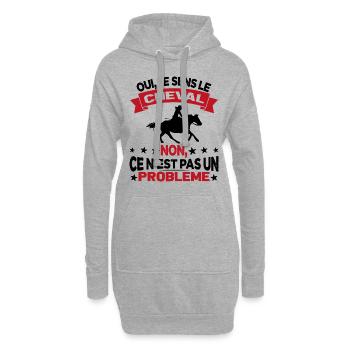 Oui Je Sens Le Cheval non ce n est pas un problème - Sweat-shirt à capuche long Femme - gris chiné - Devant