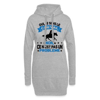 Oui Je Sens Le Cheval non ce n est pas un problème - Sweat-shirt à capuche long Femme - gris chiné - Devant