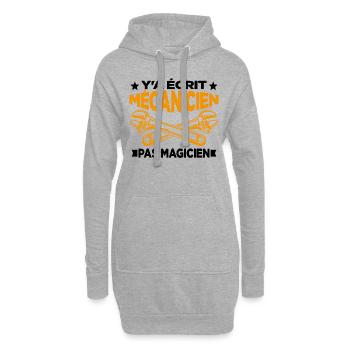 Y'a écrit Mécanicien Pas Magicien Cadeau Homme - Sweat-shirt à capuche long Femme - gris chiné - Devant