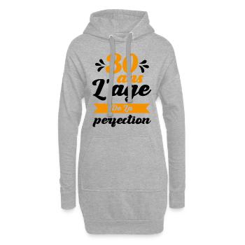 30 ans Anniversaire 30 Ans l'age de la perfection - Sweat-shirt à capuche long Femme - gris chiné - Devant